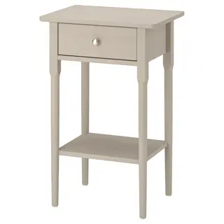 BLÄSTÅSEN bedside table, grey-beige, Depth 37 x Height 76 x Width 50 cm