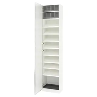 PAX / ÅHEIM wardrobe combination, white/mirror glass, 50x38x236 cm