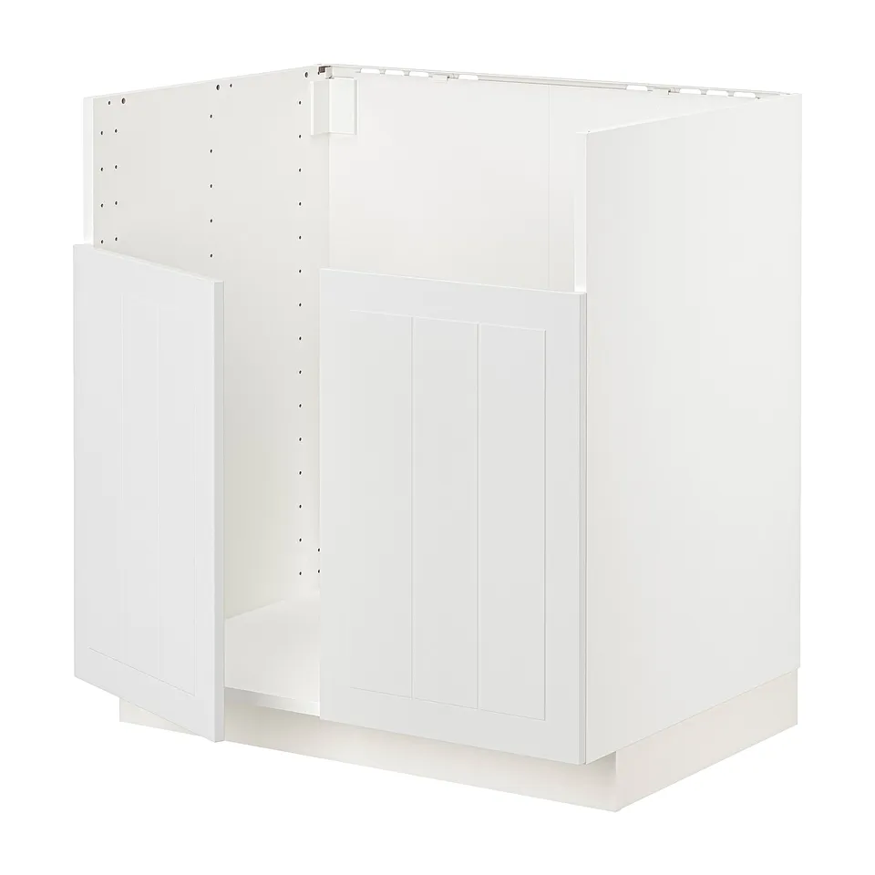 Ikea METOD white kitchen cabinet, rectangular, modern design with paneled doors.