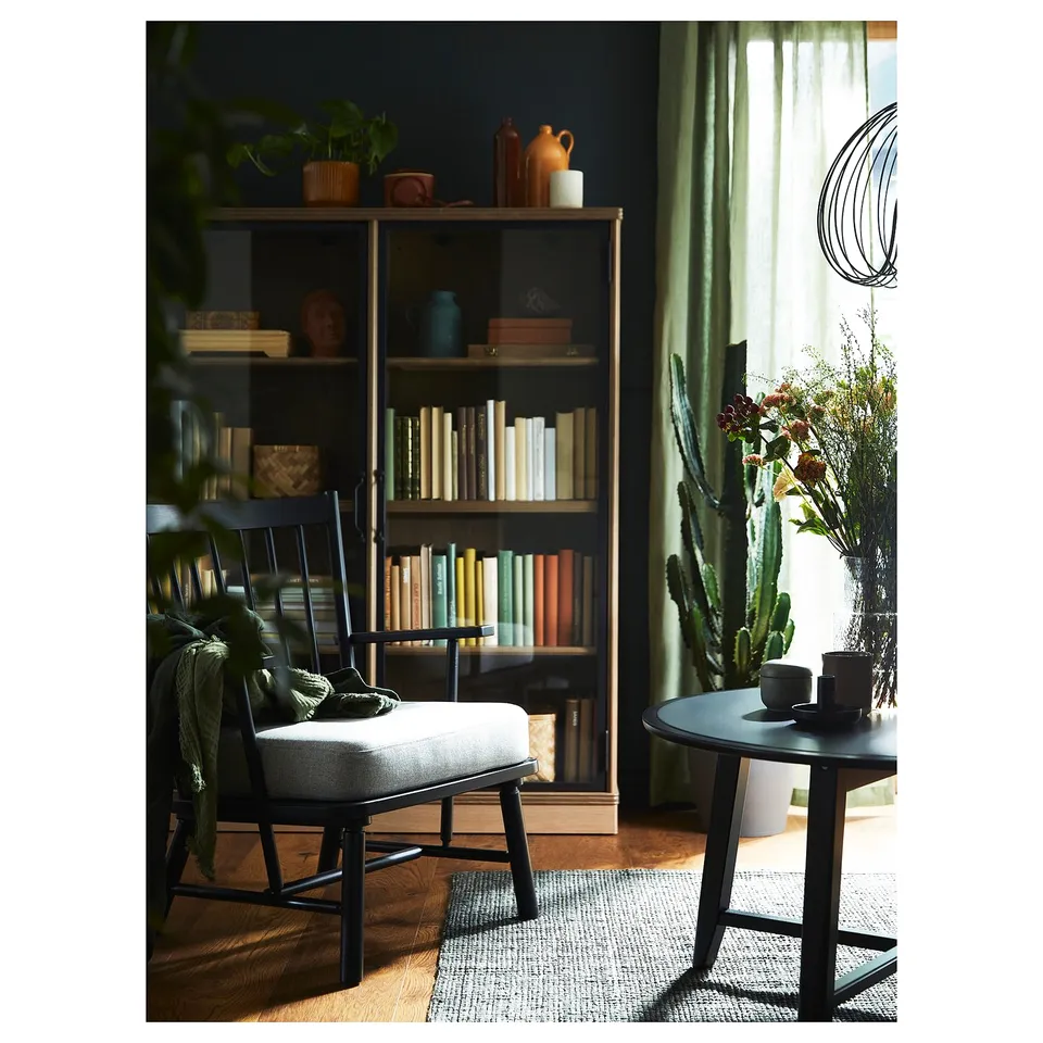 DYTÅG Curtains, 1 pair, grey-green/with heading tape, 145x250 cm