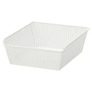 KOMPLEMENT metal basket, patterned/white, 50x58 cm