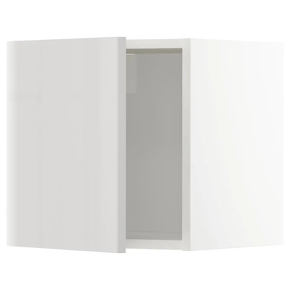 METOD grey kitchen cabinet, glossy front, rectangle, wall mount, grey finish.