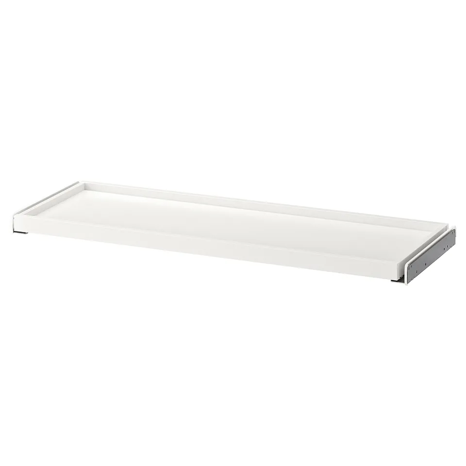 White KOMPLEMENT pull-out tray for wardrobe organisation.