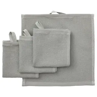 LUDDVIAL washcloth, grey, Length 25 x Width 25 cm