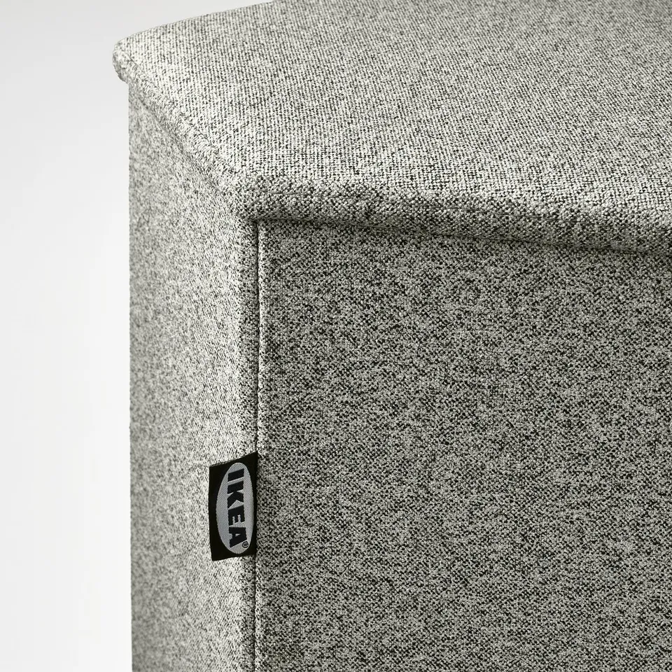 KJUGE Pouffe with storage, Öreryd grey-beige