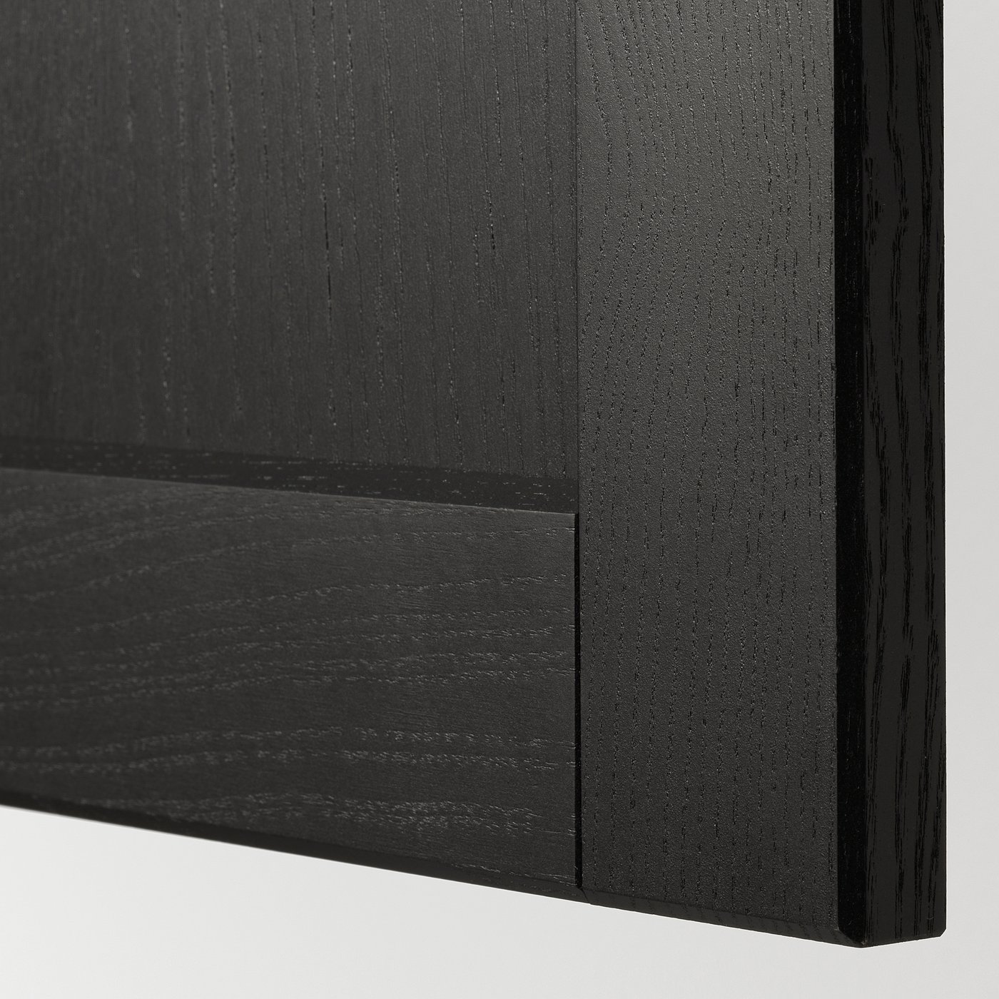 Dark wooden panel with sleek finish, smooth edges, reflecting quality craftsmanship.