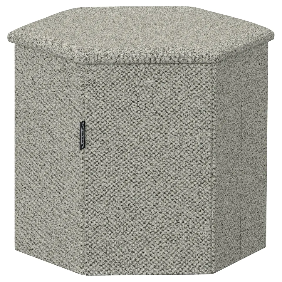 KJUGE Pouffe with storage, Öreryd grey-beige