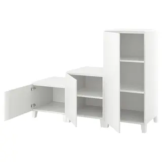 PLATSA wardrobe with 3 doors, white/Fonnes white, 180x57x133 cm
