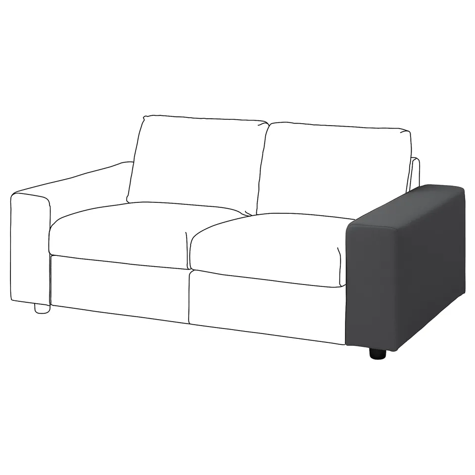 VIMLE sofa, two-tone fabric, modern shape, minimalist design.
