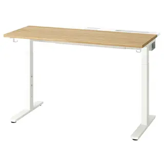MITTZON desk, oak veneer/white, Width 120 x Depth 60 cm