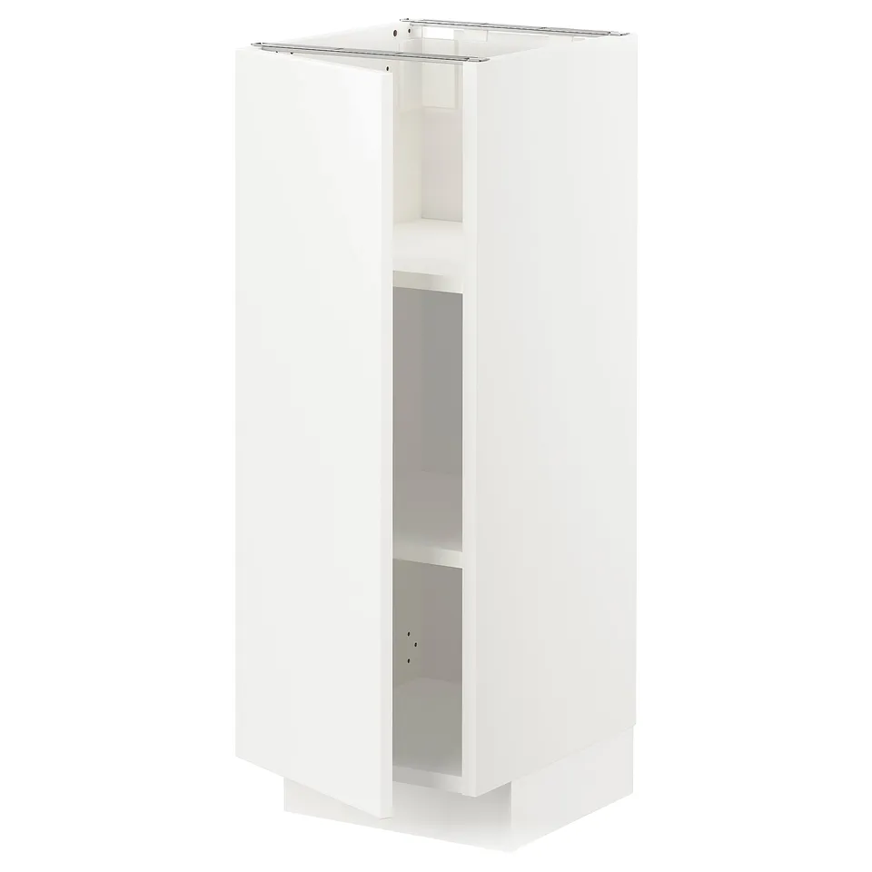 White METOD kitchen cabinet, rectangular, modern design, adjustable shelves.