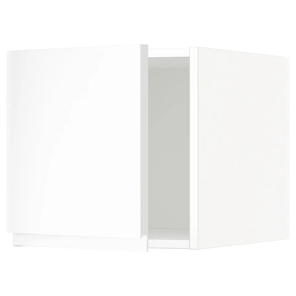 White modern kitchen cabinet, minimalist design, matte finish, square shape.