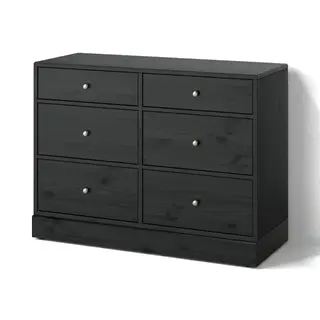 HAVSTA chest of 6 drawers, black, 121x47x89 cm