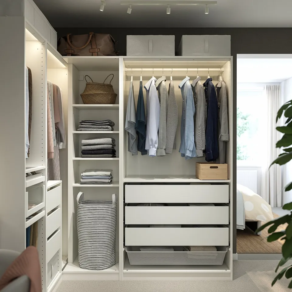 PAX wardrobe with clothes & storage, rooms centrepiece