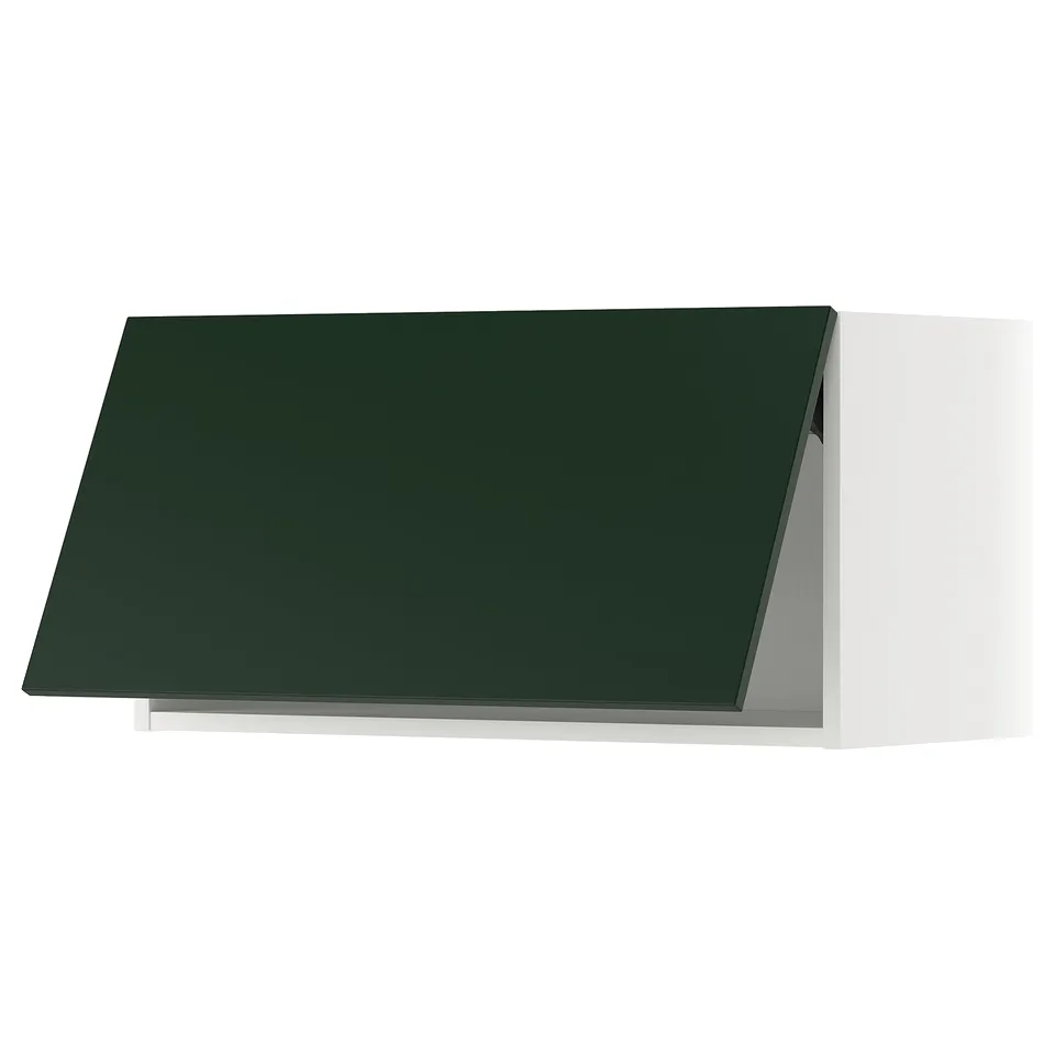 METOD wall cabinet, green, modern, sleek design, white border.