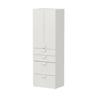 SMÅSTAD / PLATSA wardrobe, white white/with 4 drawers