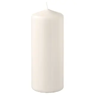 FENOMEN unscented pillar candle, natural, 14 cm 45 hr