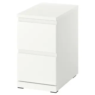 STORKLINTA chest of 2 drawers, white/with 2 drawers, Depth 50 x Height 53 x Width 30 cm