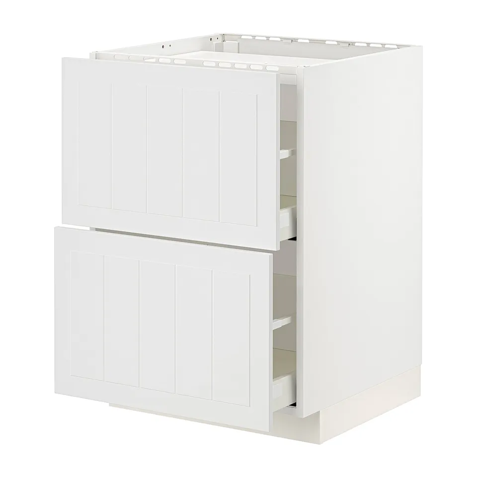 METOD kitchen cabinet in white with two drawers, modern design.