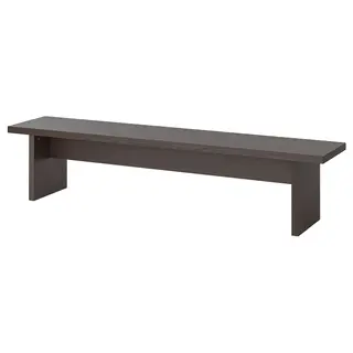 BERGSHYTTAN bench, dark brown ash veneer, 210x38 cm