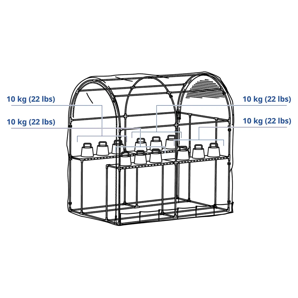 ASPAREN Greenhouse, transparent white, 123x190x190 cm