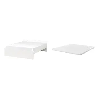 VIHALS/ÅNNFJÄLLET Bed with 8cm thick mattress, coir, foam, super firm