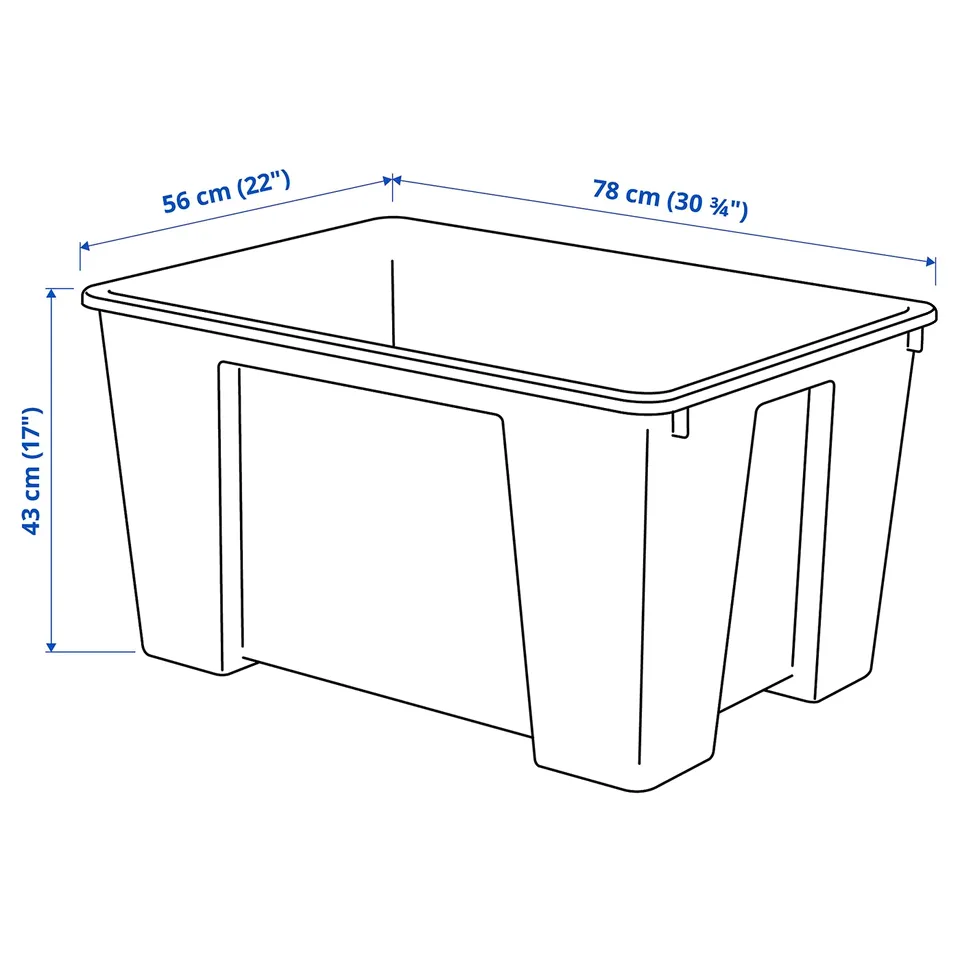 Illustration with measurements for the product: SAMLA.