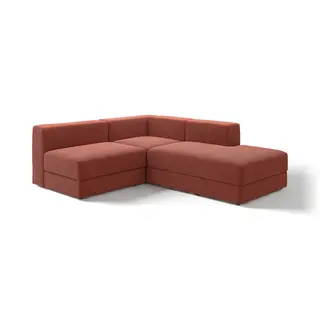 JÄTTEBO mod crnr sofa 2,5-seat w chaise lng, right/Samsala brown-red, Depth 65 x Height 71 cm