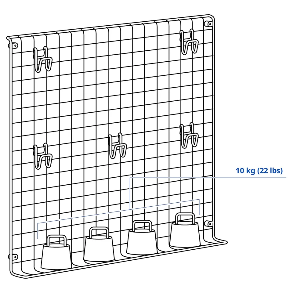part: GREJIG wall grid with rail