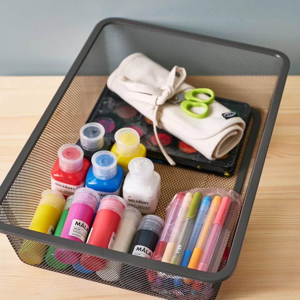 TROFAST Mesh storage box, dark grey, 42x30x10 cm