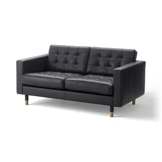 LANDSKRONA two-seat sofa, Grann/Bomstad black/wood, Width 164 x Depth 89 x Height 78 cm