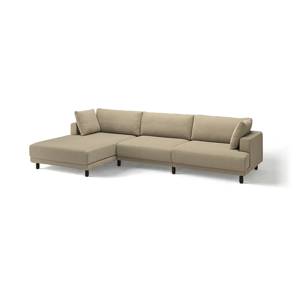 UPPÅKRA sectional sofa, beige, modern with deep cushions, l-shaped.
