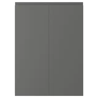 VOXTORP 2-p door f corner base cabinet set, right-hand dark grey, Width 25.3 x Height 69.7 cm