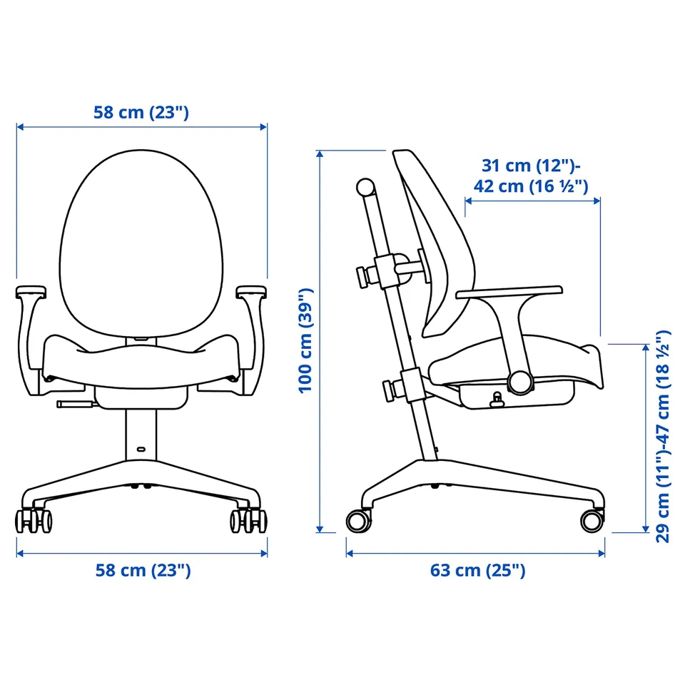 Illustration with measurements for the product: GUNRIK.