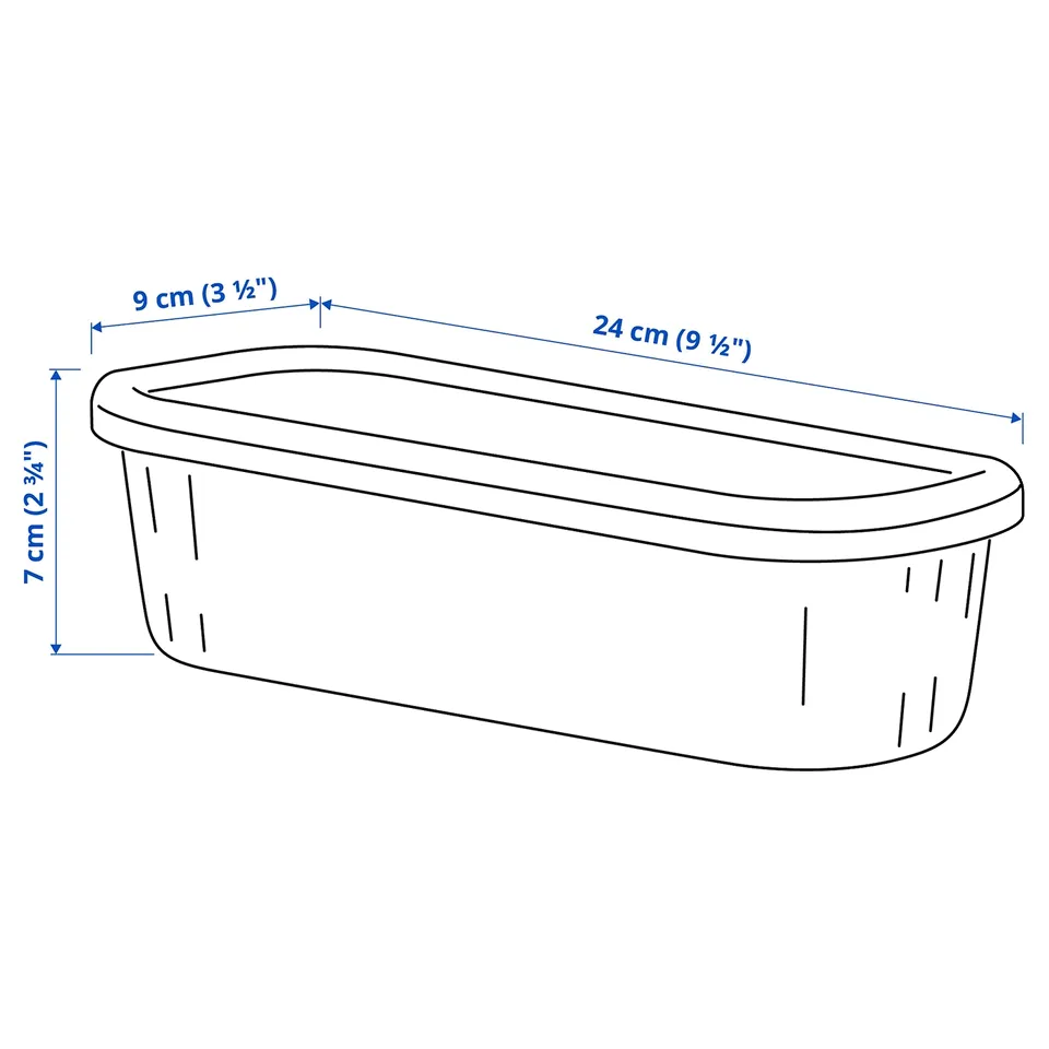 Illustration with measurements for the product: RYKTA.