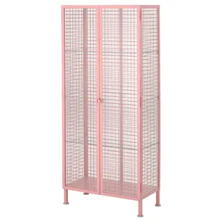 IKEA PS 2026 glass-door cabinet, light pink, 73x36x160 cm