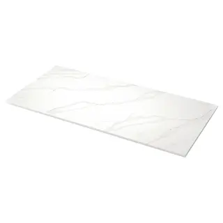 LOCKEBO custom made worktop, off-white grey/brown/marble effect glass composite, Length 100 cm