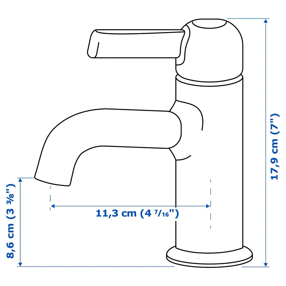 Illustration with measurements for the product: VOXNAN.