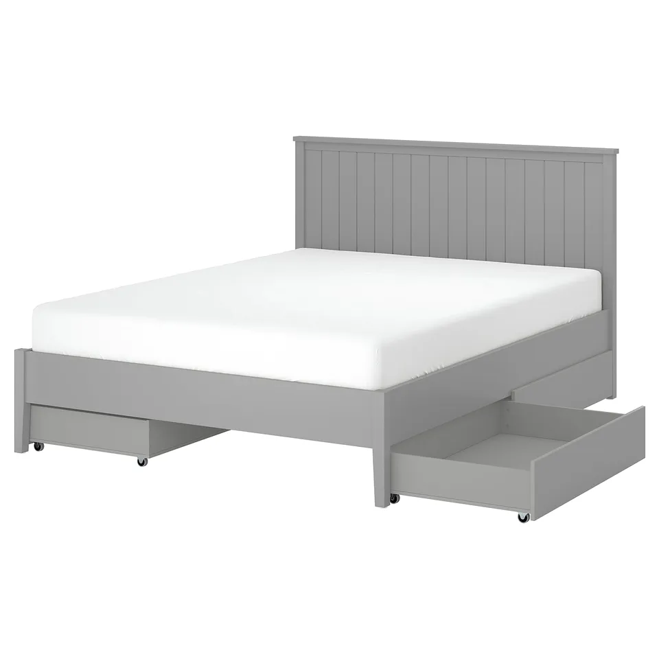 part: GULLABERG bed frame with 4 storage boxes