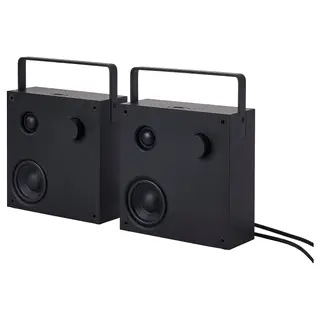 VAPPEBY bluetooth speakers, black/set of 2 gen 3, Height 20 x Depth 8 x Width 20 cm