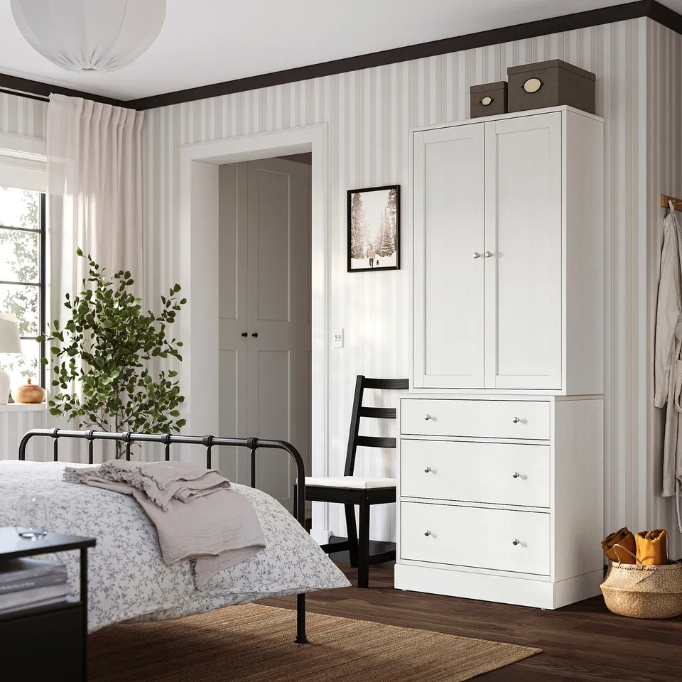 HAVSTA Storage combination with drawers, white, 81x47x212 cm