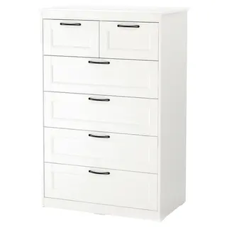 SONGESAND chest of 6 drawers, white, Width 82 x Depth 50 x Height 126 cm