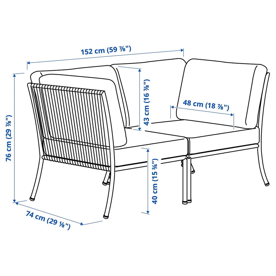 Illustration with measurements for the product: SEGERÖN.