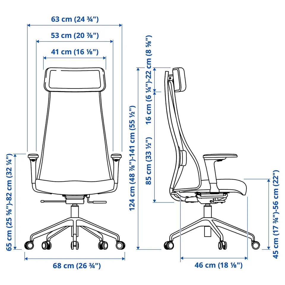 Illustration with measurements for the product: JÄRVFJÄLLET.