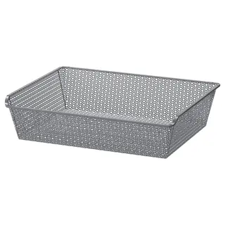 KOMPLEMENT metal basket, patterned/dark grey, 75x58 cm