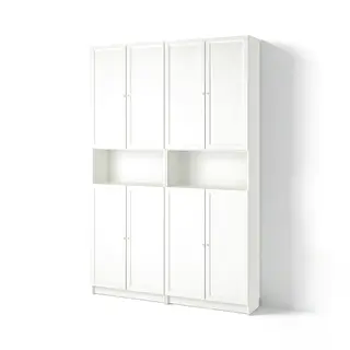 BILLY / OXBERG bookcase w height extension ut/drs, white, 160x30x237 cm