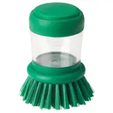 VIDEVECKMAL dish-washing brush with dispenser, bright green, Height 10 cm