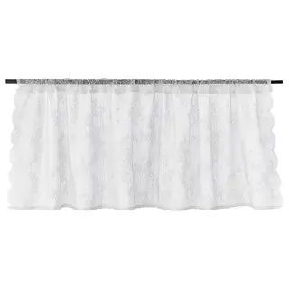ALVINE SPETS café curtain, 1 piece, white/with rod pocket, Width 145 x Length 50 cm