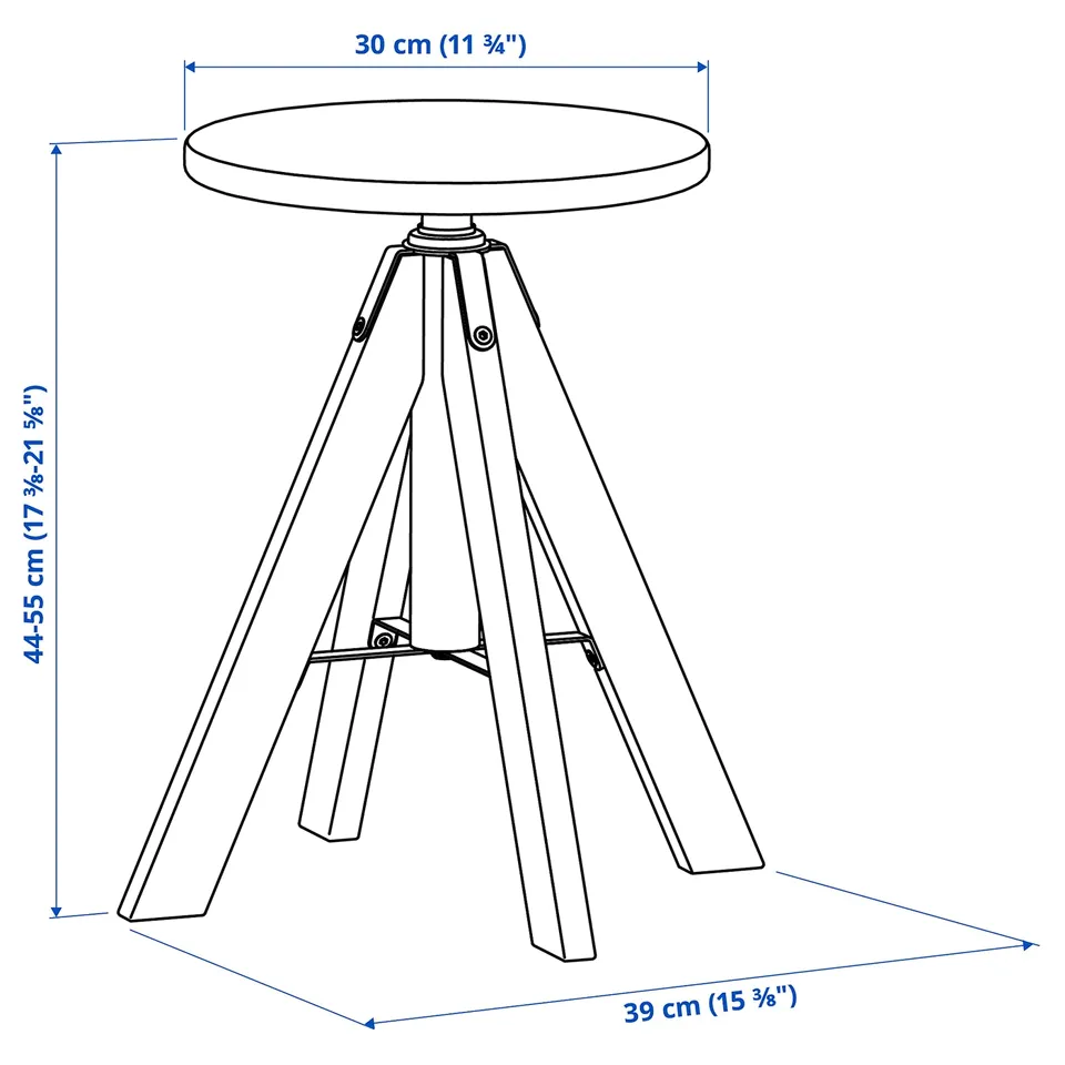 Illustration with measurements for the product: RUDSTORP.