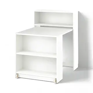 BILLY bookcase with foldable table, white, 80x33/112x106 cm